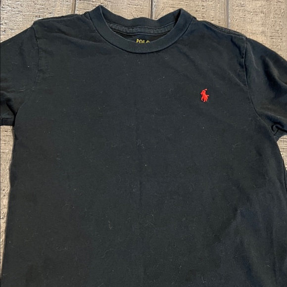 Polo by Ralph Lauren Boys  Black Tee with Red Logo Size 6 - Picture 1 of 4